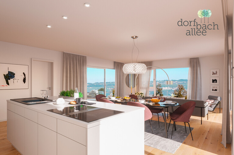 Visualisierung Küche Dorfbachallee Nottwil